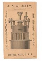 J. & W. Jolly - Manufacturers of Paper - Mill - Machinery - Reverse, Perkins Collection 1850 to 1900 Advertising Cards